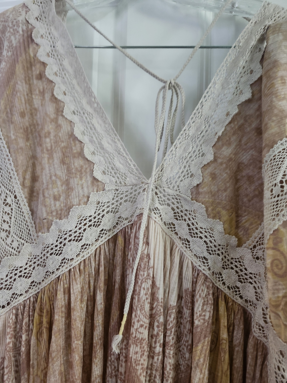 Free People Asymmetrical Boho Dress in Beige, Yellow, Cream - Picture 2 of 7